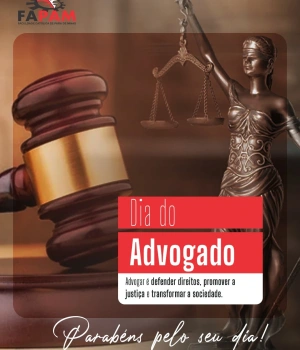 ⚖️ Neste Dia do Advogado, a FAPAM homenageia todos os profissionais, professores, egressos e estudantes de Direito que, com ética e compromisso, contribuem para uma sociedade mais justa.  Parabéns pelo seu dia!  #Fapam #DiaDoAdvogado