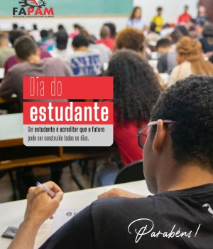 📚 Ser estudante é aceitar novos desafios, buscar conhecimento e construir oportunidades todos os dias.  A FAPAM parabeniza todos os estudantes que acreditam no poder da educação para transformar vidas.  Feliz Dia do Estudante!  #DiaDoEstudante #Fapam