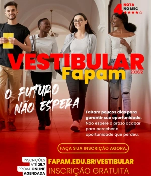 ✨ Grandes histórias começam com uma decisão. A decisão de investir em você, na sua formação e na profissão que pode transformar sua vida.  Na FAPAM, milhares de alunos construíram suas carreiras. Agora pode ser a sua vez. 🚀 Inscrições abertas para o vestibular.  #Fapam #Graduação #Carreira