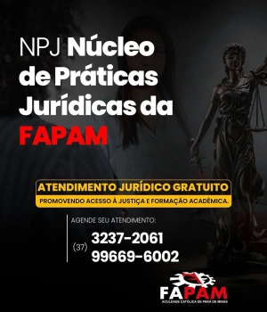 ⚖️ Acesso à Justiça e aprendizado na prática.  O Núcleo de Práticas Jurídicas (NPJ) da FAPAM oferece atendimento jurídico gratuito, contribuindo para que a comunidade tenha acesso à orientação jurídica e, ao mesmo tempo, proporcionando aos nossos alunos uma experiência prática essencial para sua formação.  Agende seu atendimento.  #NPJ #PráticasJurídicas #Direito #FAPAM #AcessoÀJustiça ParáDeMinas