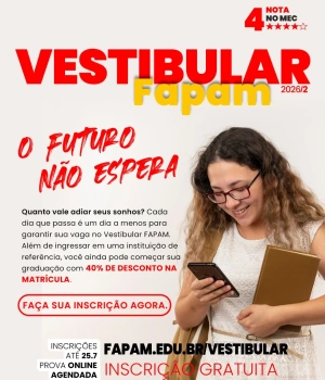 Na FAPAM, milhares de alunos já construíram suas carreiras. Agora pode ser a sua vez. 😉  🚀 Inscrições para o vestibular abertas e são gratuitas. Link na nossa Bio.  #Fapam #Carreira #Oportunidades #VestibularFapam